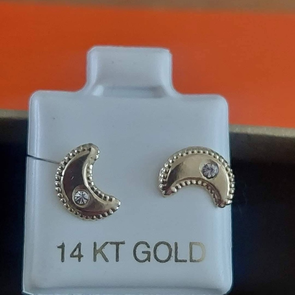 Gold Crescent Moon Earrings